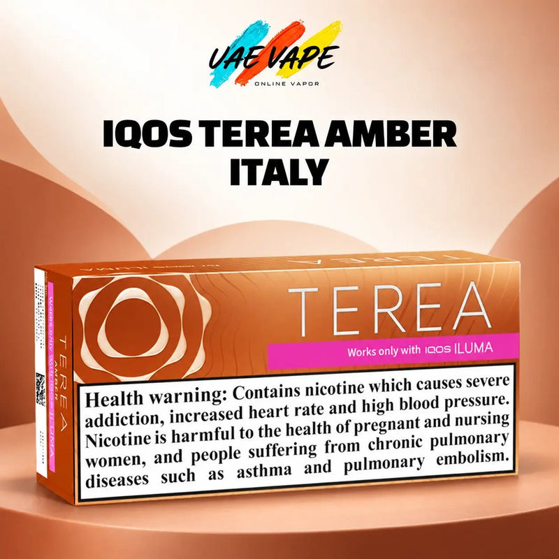 TEREA Amber Italy wood and nut tobacco sticks for IQOS ILUMA in UAE