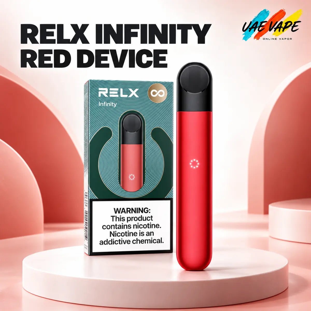 RELX Infinity Red rechargeable vape device available in Dubai UAE