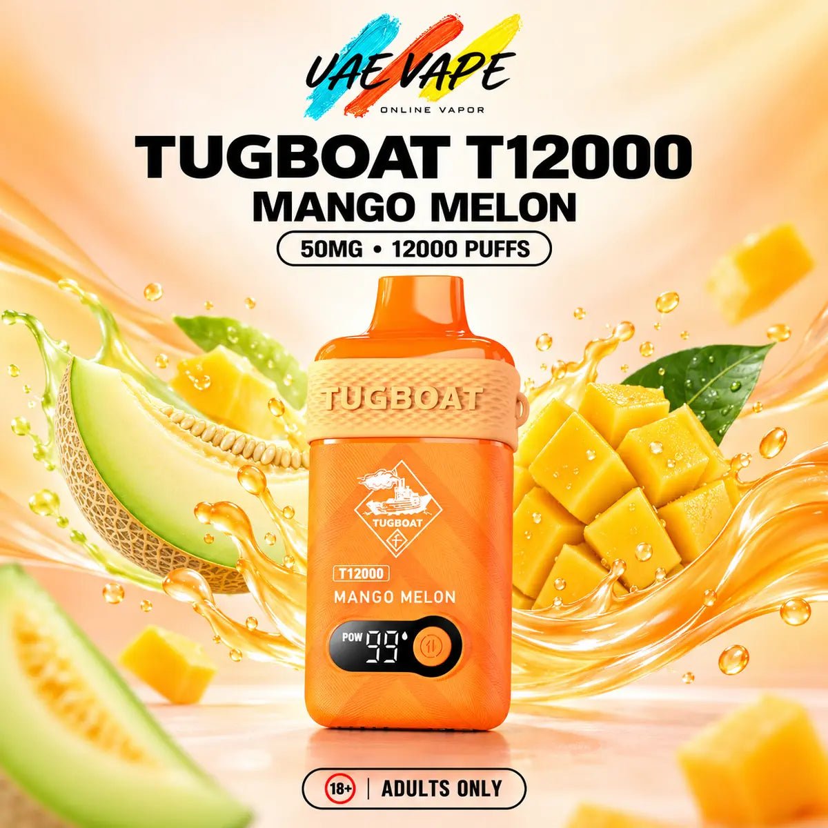 Tugboat T12000 Puffs Mango Melon 50mg disposable vape in Dubai UAE
