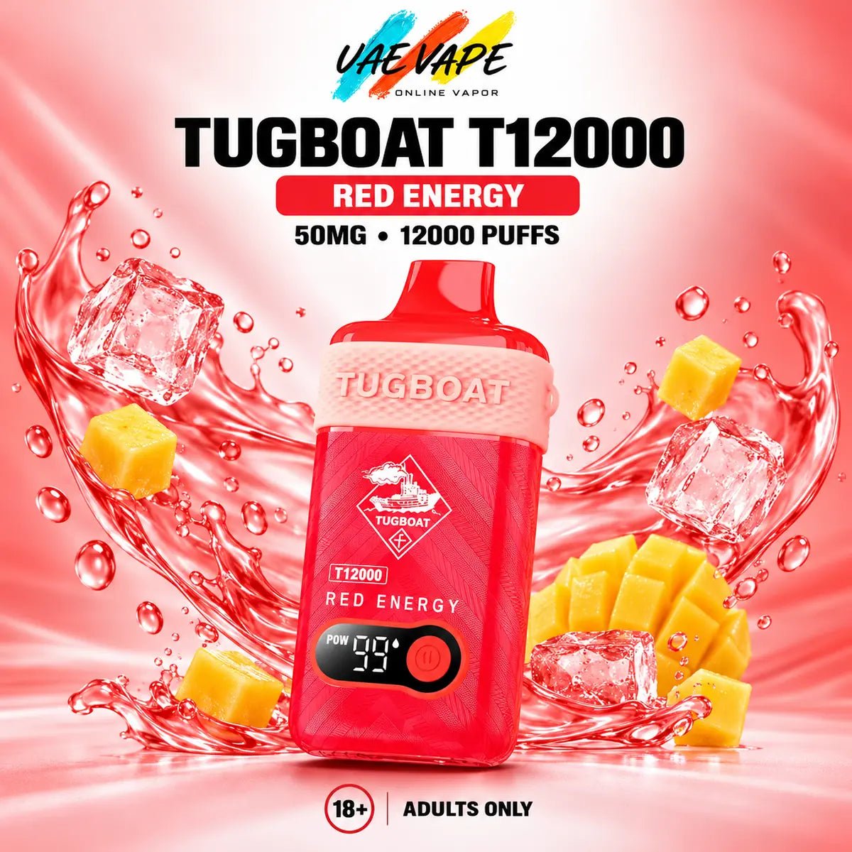 Tugboat T12000 Puffs Red Energy 50mg disposable vape in Dubai UAE