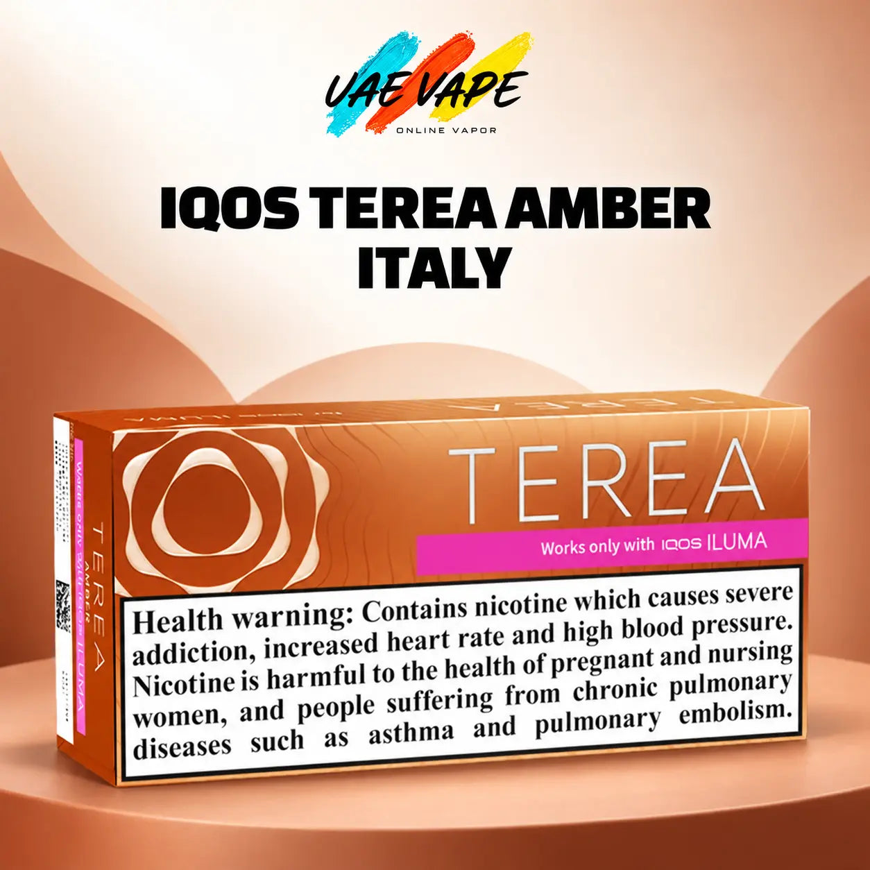 TEREA Amber Italy wood and nut tobacco sticks for IQOS ILUMA in UAE