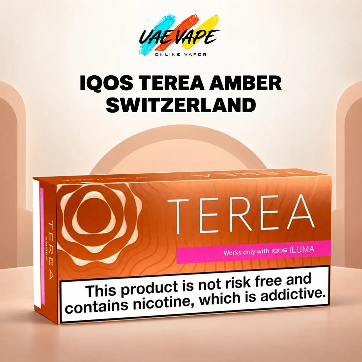 IQOS TEREA Amber Switzerland 200 sticks full carton in Dubai UAE - Swiss TEREA Amber toasted tobacco sticks for IQOS ILUMA in UAE