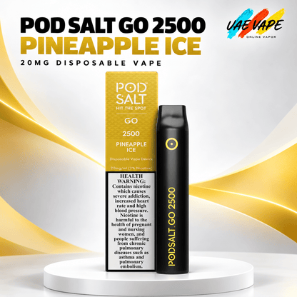 Pod Salt Go 2500 Pineapple Ice 20mg disposable vape with box in Dubai UAE