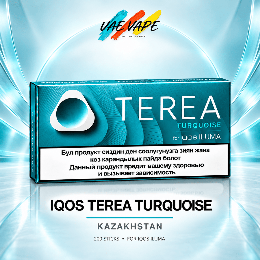 TEREA Turquoise Kazakhstan packs with crisp menthol and lightly toasted tobacco flavour