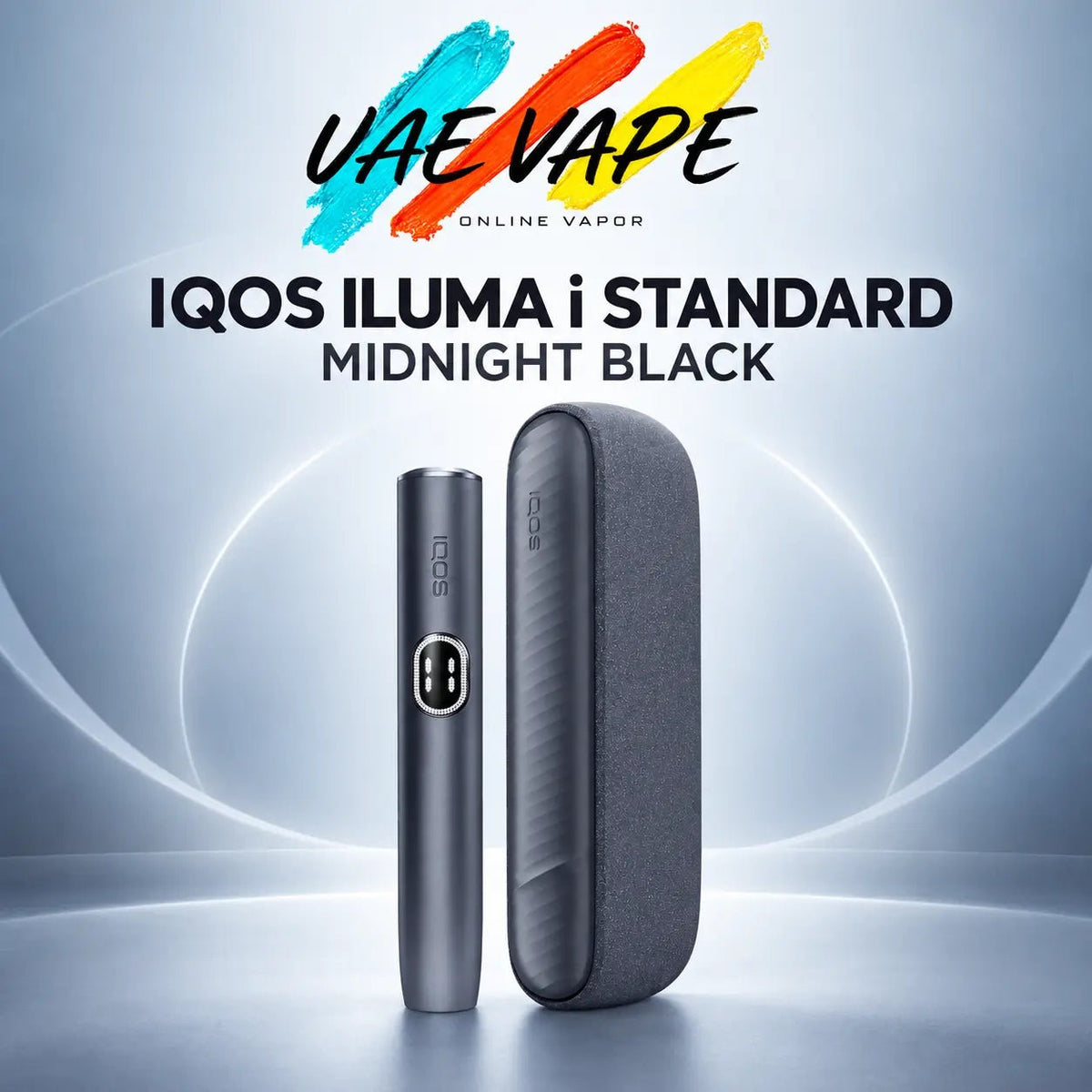 IQOS ILUMA i Standard Midnight Black holder and pocket charger in Dubai UAE
