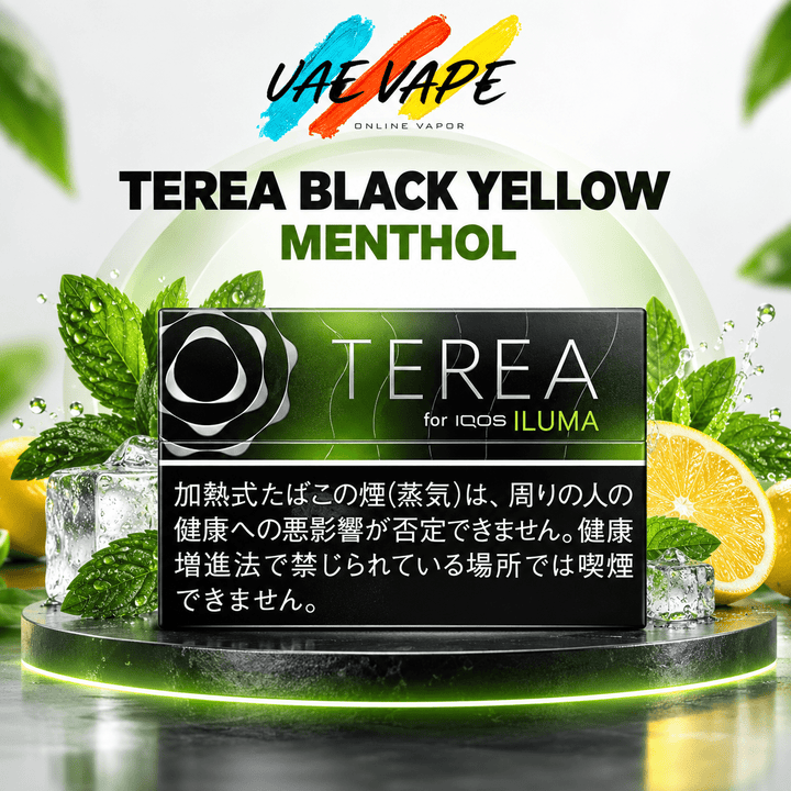 IQOS TEREA Black Yellow Menthol Japan tobacco packaging