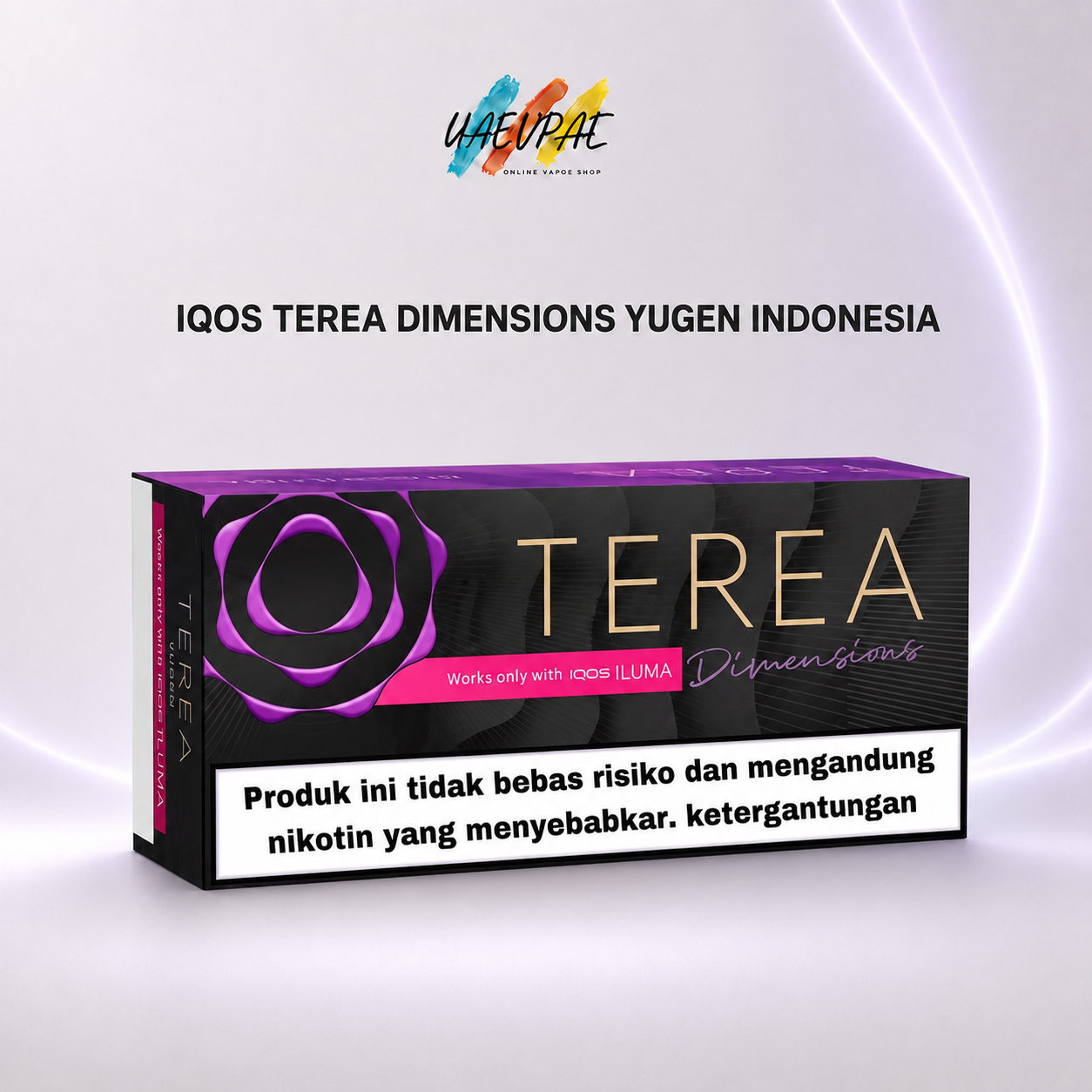 IQOS TEREA Dimensions Yugen Indonesia full-size carton available in Dubai and across the UAE
