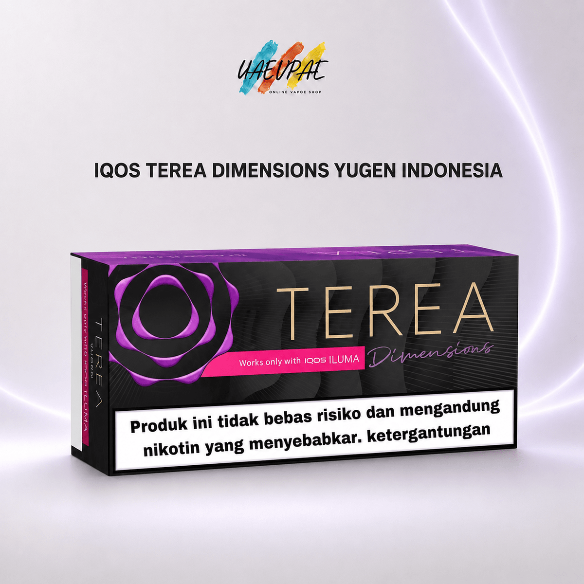 IQOS TEREA Dimensions Yugen Indonesia full-size carton available in Dubai and across the UAE