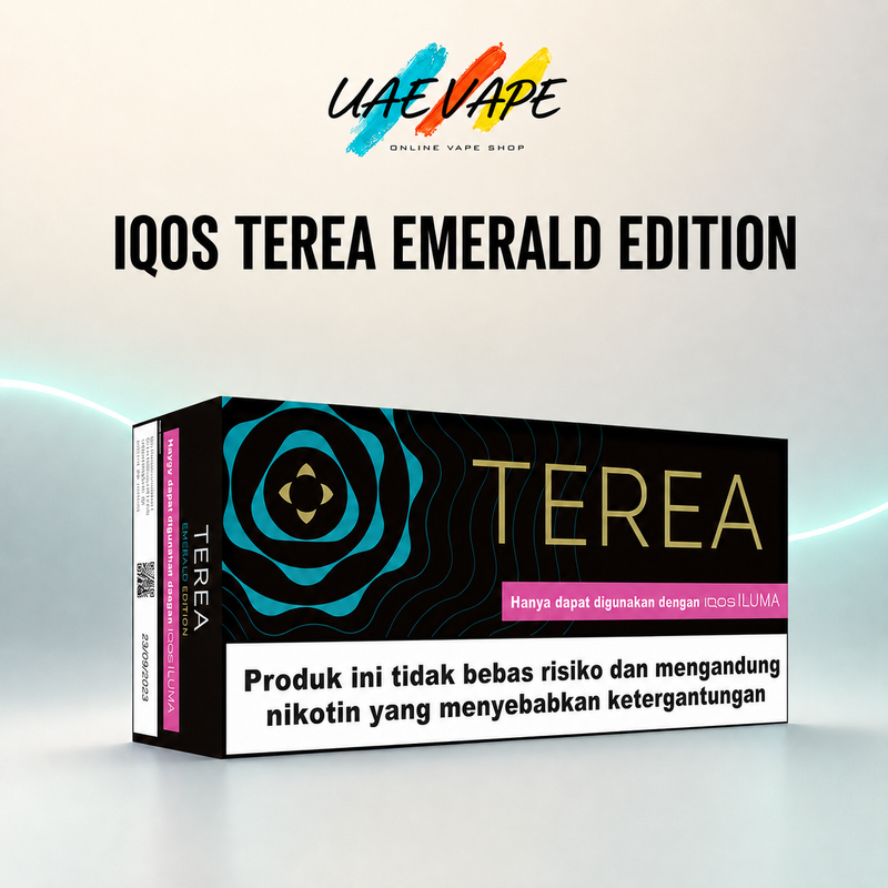 Explore TEREA Emerald Edition with Indonesian clove and fermented green-fruit aroma. Made for IQOS ILUMA, with convenient UAE delivery from UAE VAPE.