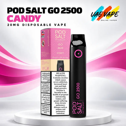 Pod Salt Go 2500 Candy 20mg disposable vape with box in Dubai UAE