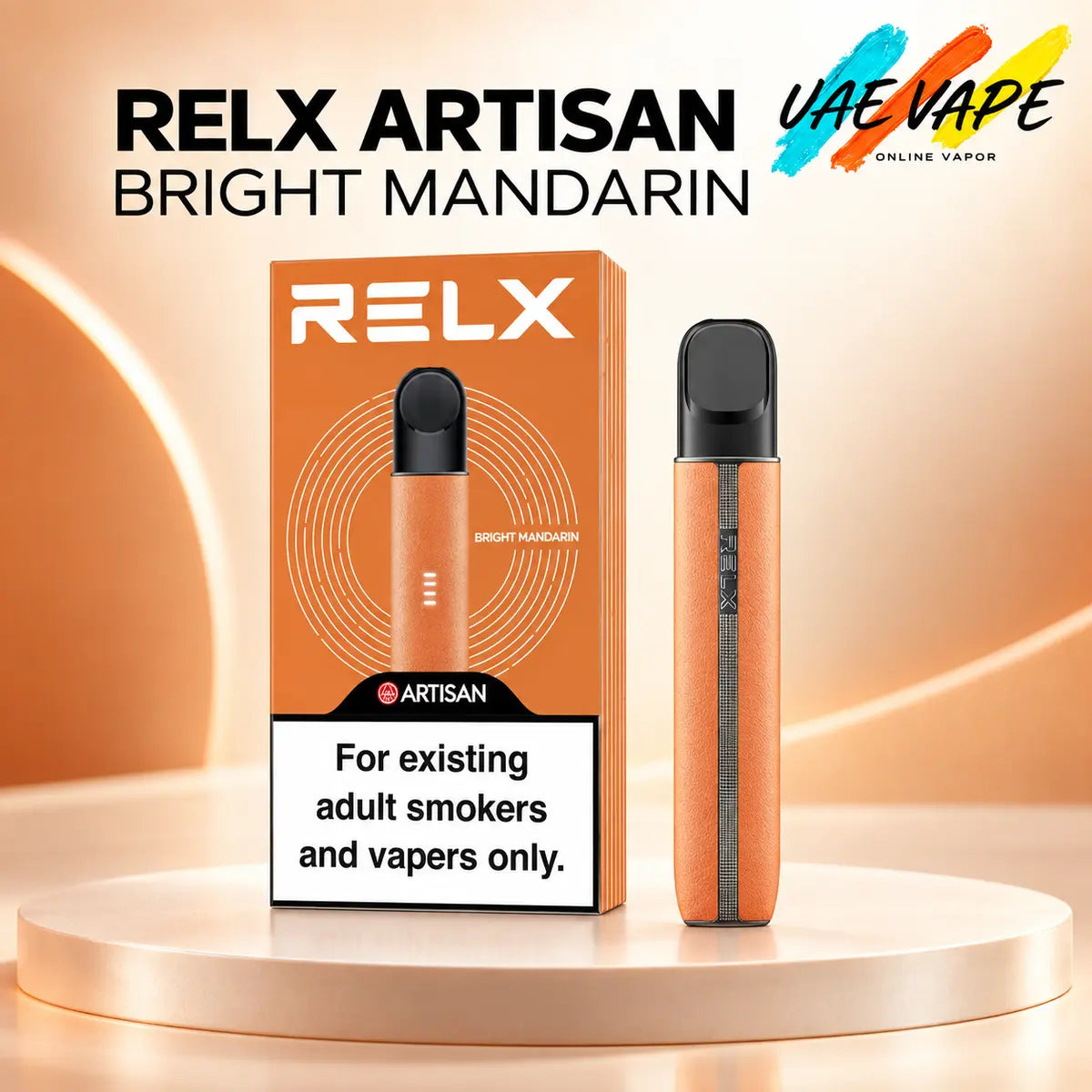 RELX Artisan Bright Mandarin rechargeable vape device in Dubai UAE