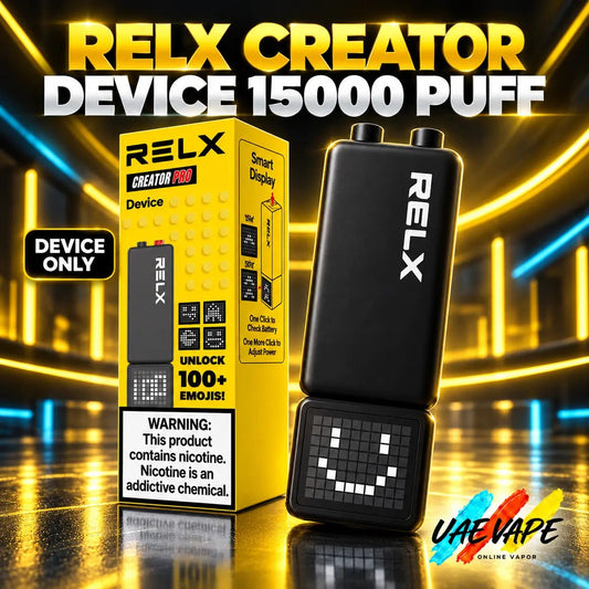 RELX Creator Device 15000 Puff with smart display and adjustable airflow in Dubai UAE