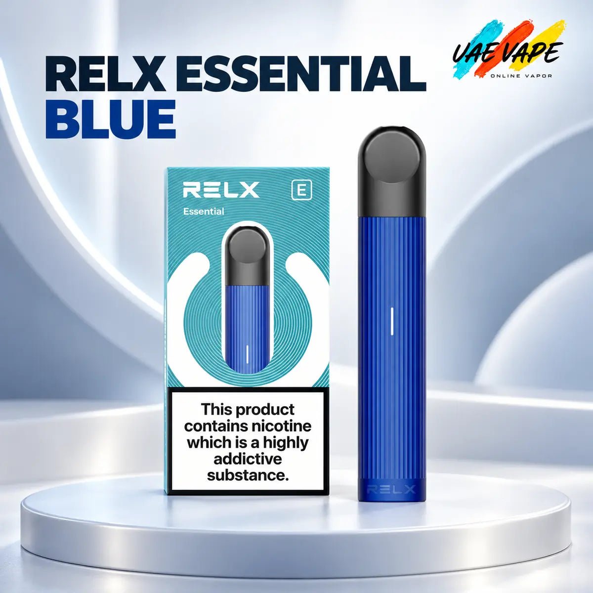RELX Essential Blue Rechargeable Pod Vape Device - UAE VAPE STORE