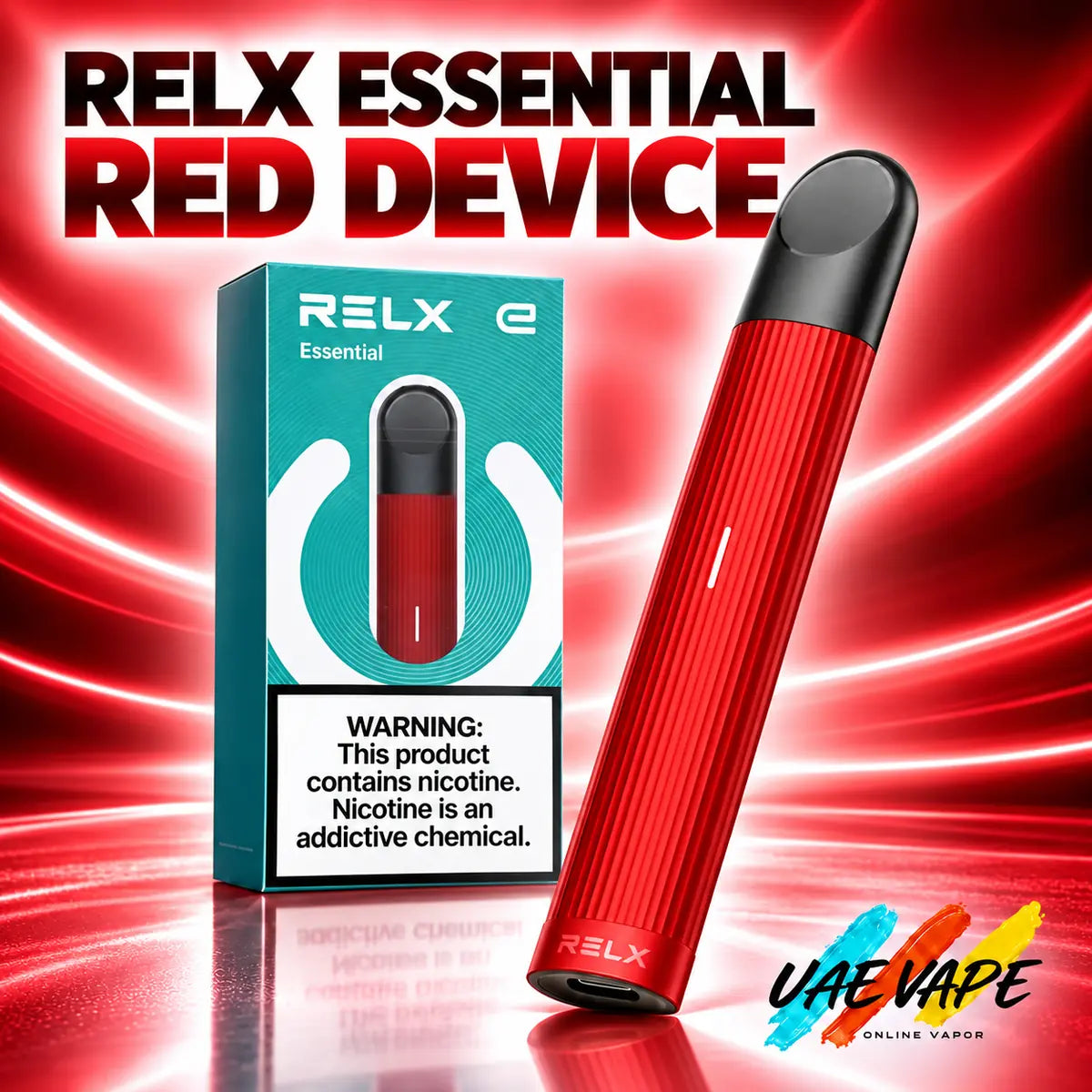 RELX Essential Red Device with fast delivery in Dubai UAE