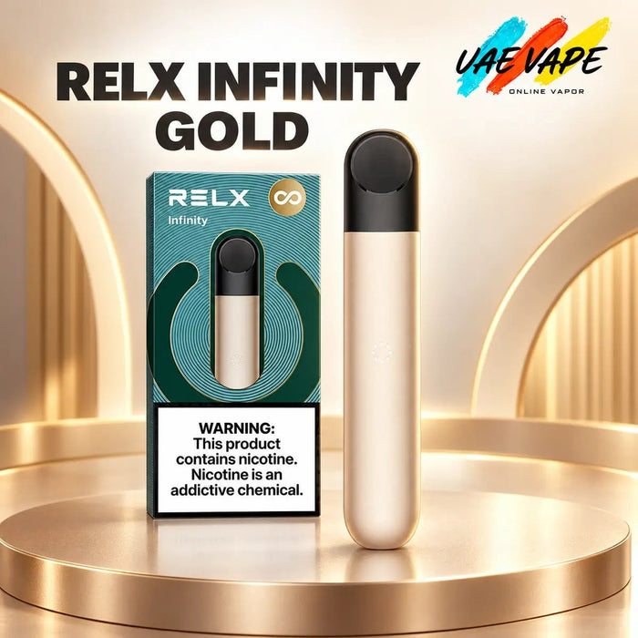 RELX Infinity Gold rechargeable vape device available in Dubai UAE