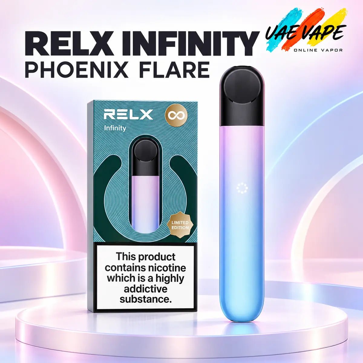 RELX Infinity Phoenix Flare rechargeable vape device available in Dubai UAE