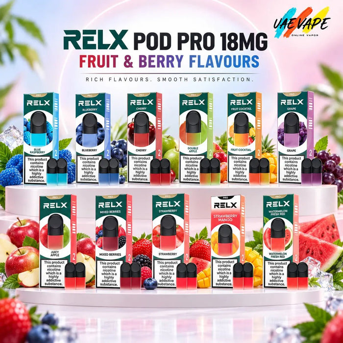 RELX Pod Pro 18mg Prefilled Pods – 17 Flavours in UAE