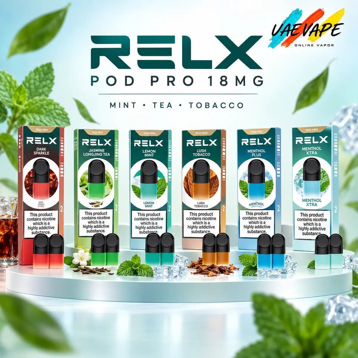 RELX Pod Pro 18mg Prefilled Pods – 17 Flavours in UAE