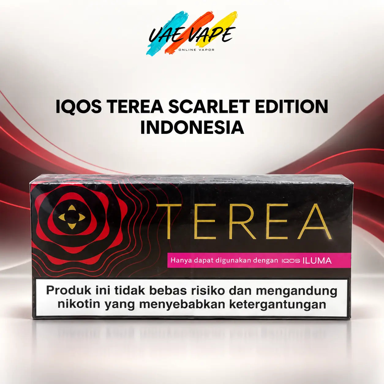 IQOS TEREA Scarlet Edition Indonesia full carton available from UAE VAPE in Dubai and across the UAE