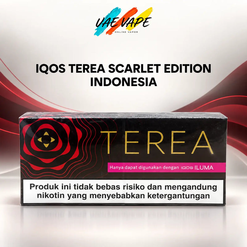 IQOS TEREA Scarlet Edition Indonesia full carton available from UAE VAPE in Dubai and across the UAE