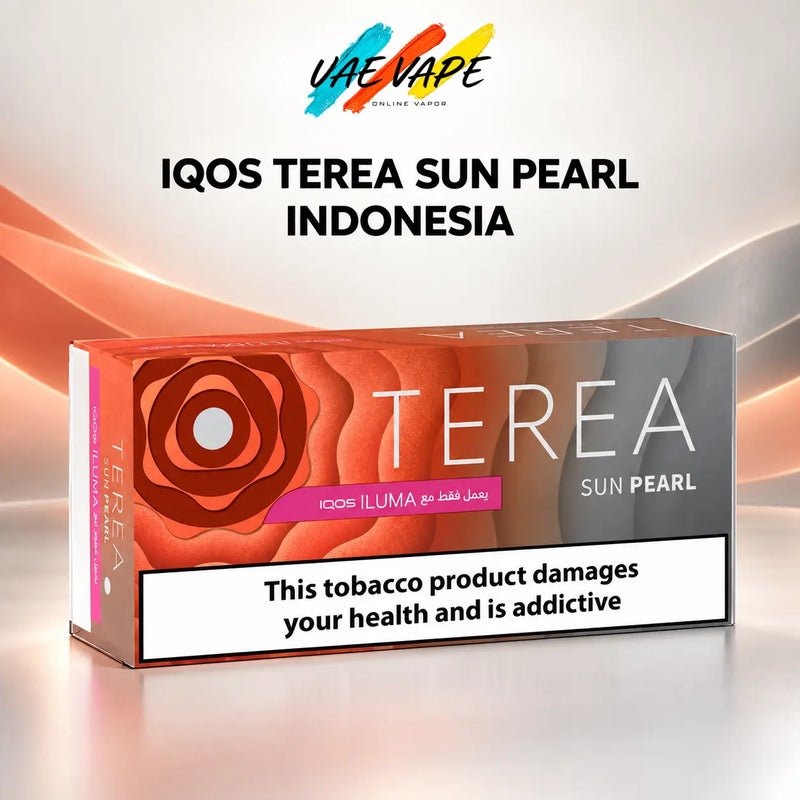 IQOS TEREA Sun Pearl Indonesia full carton with sweet green-fruit aroma and menthol capsule, available from UAE VAPE in Dubai and across the UAE