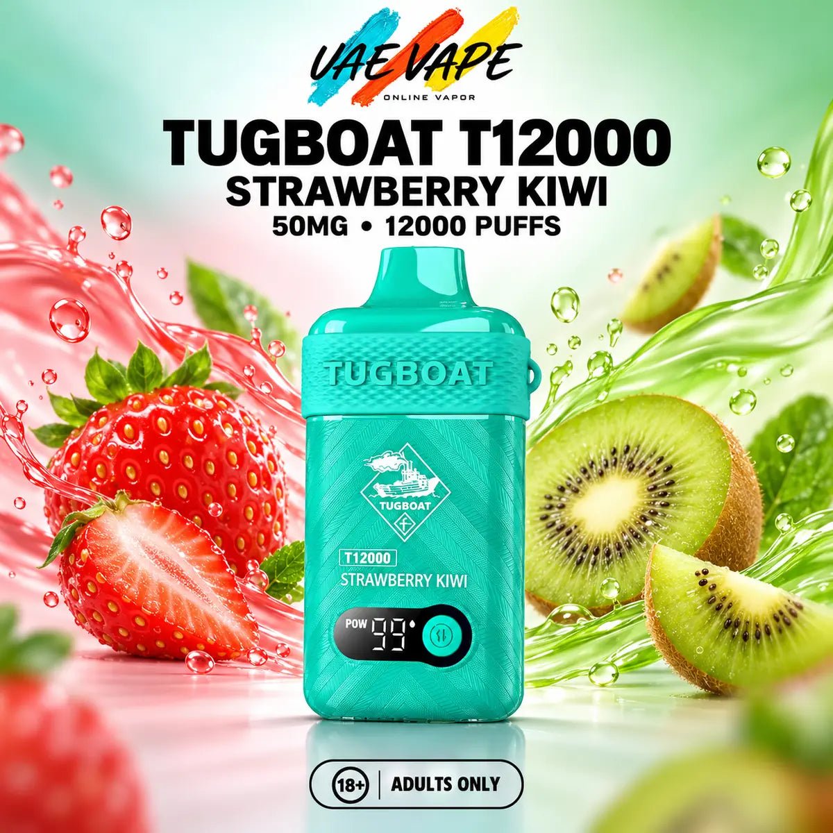 Tugboat T12000 Puffs Strawberry Kiwi 50mg disposable vape in Dubai UAE