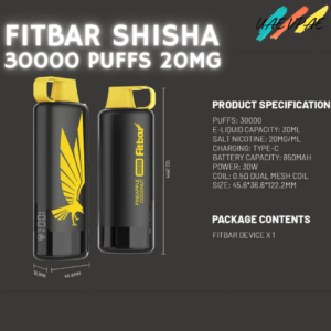 FITBAR Shisha 30000 Puffs 20MG Disposable Vape in Dubai