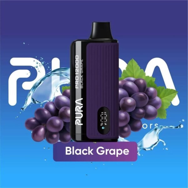 PURA Pro 12000 Puffs 20 MG and 50MG Disposable Vape Black Grape