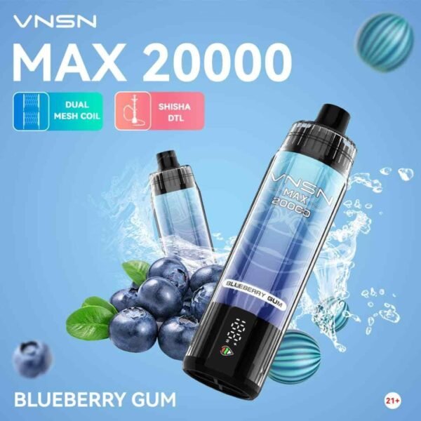 VNSN Max 20000 Puffs Disposable Vape Blueberry Gum