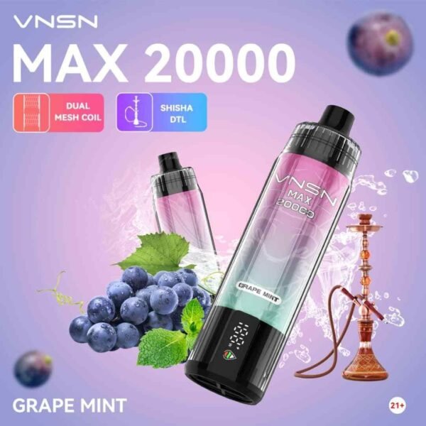 VNSN Max 20000 Puffs Disposable Vape Grape Mint