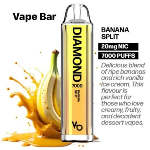 Vapes Bars Diamond 2% Nicotine 7000 Puffs Banana Split