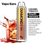 Vapes Bars Diamond 2% Nicotine 7000 Puffs Caramel Tobacco