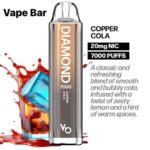Vapes Bars Diamond 2% Nicotine 7000 Puffs Copper Cola