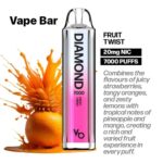 Vapes Bars Diamond 2% Nicotine 7000 Puffs Fruit Twist