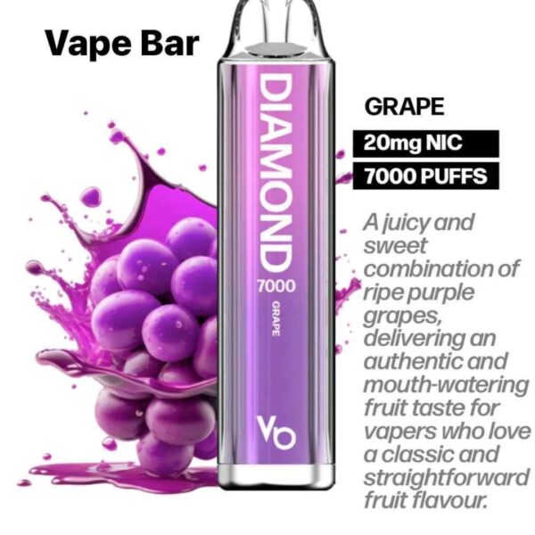 Vapes Bars Diamond 2% Nicotine 7000 Puffs Grape
