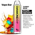Vapes Bars Diamond 2% Nicotine 7000 Puffs Gummy Bear