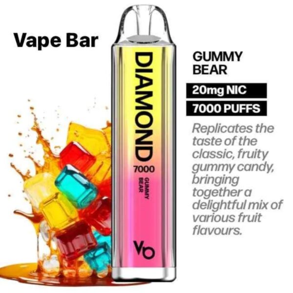 Vapes Bars Diamond 2% Nicotine 7000 Puffs Gummy Bear