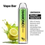 Vapes Bars Diamond 2% Nicotine 7000 Puffs Limonada