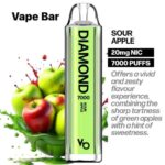 Vapes Bars Diamond 2% Nicotine 7000 Puffs Sour Apple