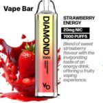Vapes Bars Diamond 2% Nicotine 7000 Puffs Strawberry Energy