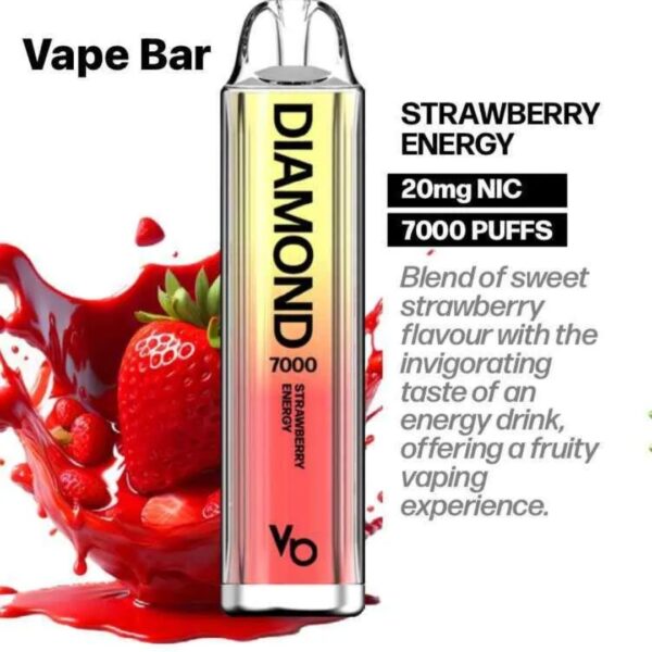 Vapes Bars Diamond 2% Nicotine 7000 Puffs Strawberry Energy