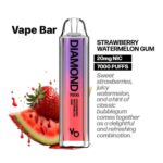 Vapes Bars Diamond 2% Nicotine 7000 Puffs Strawberry Watermelon Gum