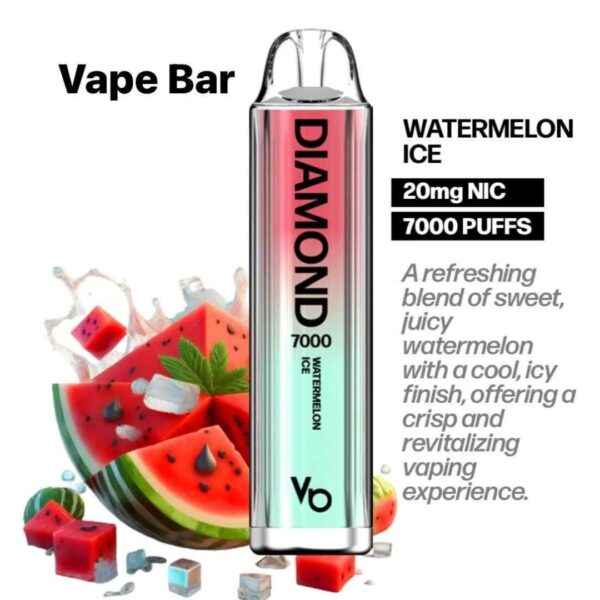Vapes Bars Diamond 2% Nicotine 7000 Puffs Watermelon Ice